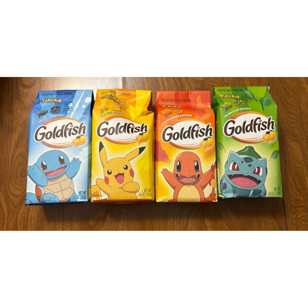 New Pokemon Goldfish Crackers 2026 Charmander Pikachu Bulbasaur Squirtle Limited